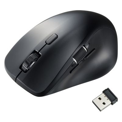 ワイヤレスマウス 静音 5ボタン サイドホイール付き MA-WBS524BK 1個 サンワサプライ（直送品）