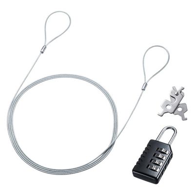 セキュリティワイヤー ダイヤル錠 スロットマルチ対応 SL-95 1個 サンワサプライ（直送品）