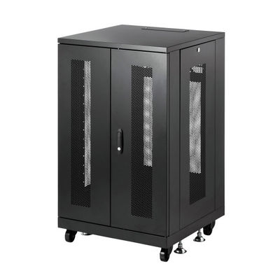 サンワサプライ 19インチラック メッシュ(18U) 幅600×奥行600×高さ1030mm ブラック CP-SVNA1860MBK 1台（直送品）