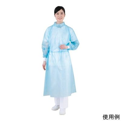 アズワン アイソレーションガウン(立襟タイプ)得々 ブルー 10パック入 SC-B 1ケース(100枚) 8-699-51（直送品）