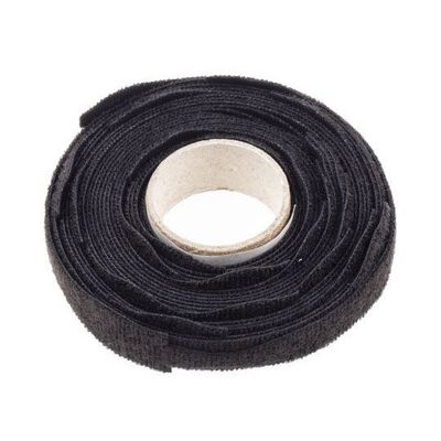 ベルクロ 結束バンド 12 mm x 203.5mm 黒 ファブリック ケーブルタイ 1袋(25個入) 285-4578 1袋(25個)（直送品）