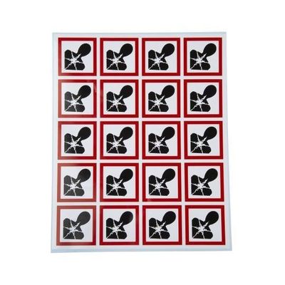 危険 & 警告ラベル 光沢重合体ビニル 黒， 赤， 白 40 x 40mm 1袋(20個入) 818-7736 1袋(20個)（直送品）