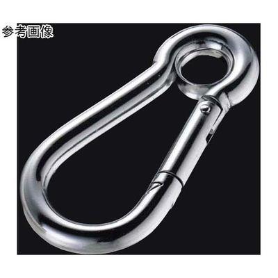 ふじわら カラビナA型(リング付) ステンレス 6mm KF-A6 1個 65-2089-28（直送品）