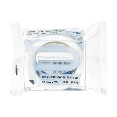 寺岡製作所 Pーカットテープ EASY 4140D 透明 50mm×25m 4140D-TM50X25 1巻 65-2526-60（直送品）