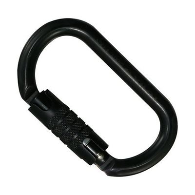 コンヨ アルミ製カラビナ オーバル 黒 TAL124TB 1個 63-5436-32（直送品）