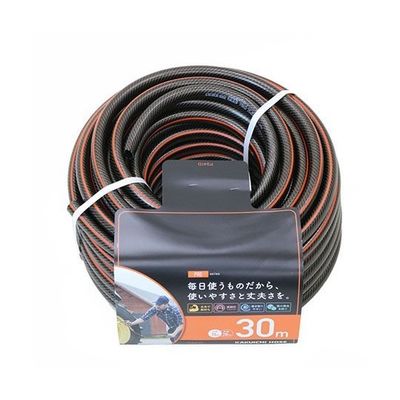 カクイチ 散水用ホース PRO ブラック+オレンジライン 内径15mm 外径20mm 30M P341D 892572 1巻（直送品）