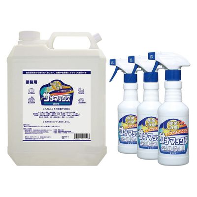 アンゲネーム 除菌&消臭剤 サナマックス 詰替用+空ボトル3本セット 25699402 4Lセット(カラボトル3ホンツキ) 1箱(4組入)（直送品）