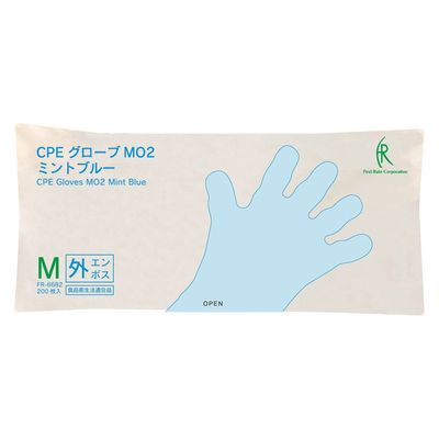 ファーストレイト CPEグローブMO2(外側エンボス) 25684201 FR-6682(M)200マイ(ミントB) 1梱(200入x50箱)（直送品）