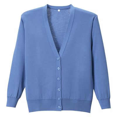 ディーフェイズ 抗ピル長袖カーディガン 23756305 サックスブルー D-1001(4L) 1着（直送品）