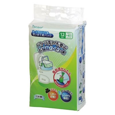 幸和製作所 ポータブルトイレ用使い捨て紙パック 25468300 テイコブ EXC07(12マイ) 1箱(12入)（直送品）