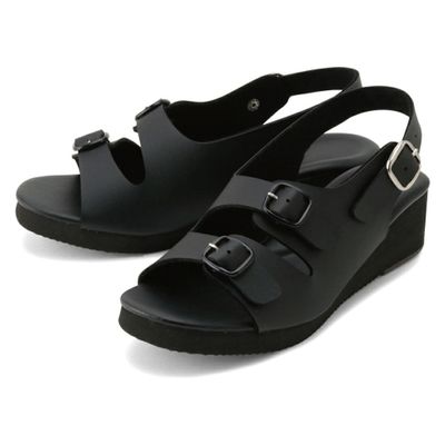 キクスイサンダル 2バックルサンダル 25343804 LL KS-102(ブラック) 1足　ナースサンダル（直送品）