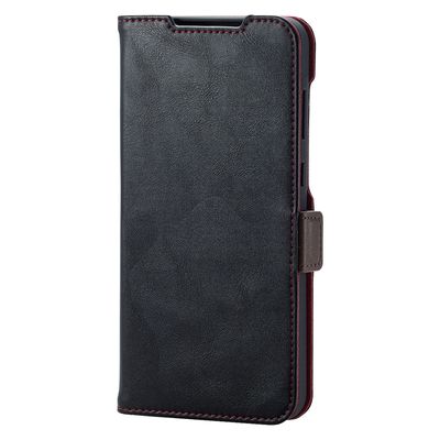 Galaxy A55 5G ケース レザー 手帳型 衝撃吸収 ブラック PM-G243PLFYBK エレコム 1個（直送品）