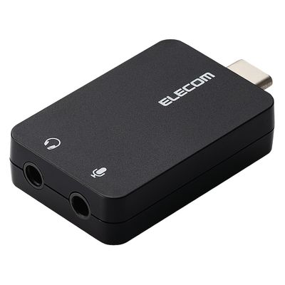 USB Type-C オーディオ変換アダプタ 直差し TypeC機器対応 ブラック USB-CADC01BK エレコム 1個（直送品）