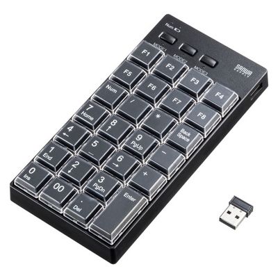 サンワサプライ プログラマブルテンキー(2.4Gモデル) NT-WL26BK 1個（直送品）