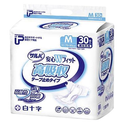 白十字 PUサルバ安心Wフィット高吸収タイプ 35611(M)30マイ 1箱(30枚入x2袋入)（直送品）