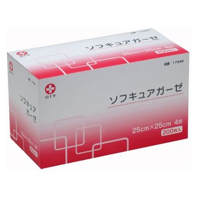 白十字 ソフキュアガーゼ 4ツ折 17346(25X25CM)200イリ 1個(200枚入)（直送品）