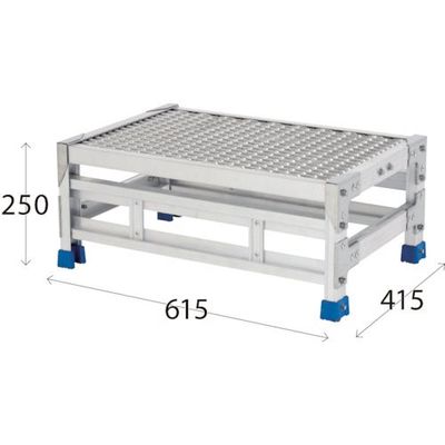 アルインコ 作業台(天板エキスパンドメタルタイプ)1段 天板寸法600×400mm高0.25m CSBE126S 1台 468-7974（直送品）