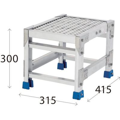 アルインコ 作業台(天板エキスパンドメタルタイプ)1段 天板寸法300×400mm 高0.3m CSBE133S 1台 468-7972（直送品）