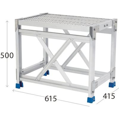 アルインコ 作業台(天板エキスパンドメタルタイプ)1段 天板寸法600×400mm 高0.5m CSBE146S 1台 468-7976（直送品）