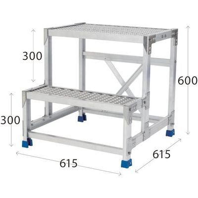 アルインコ 作業台(天板エキスパンドメタルタイプ)2段 天板寸法600×400mm 高0.6m CSBE266S 1台 468-8006（直送品）