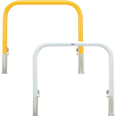 カネソウ 車止め アーチ型 スチール製 焼付塗装 脱着式 鋳鉄製蓋 鍵付 Yシリーズ YB6L15-HDL(W) 1本 258-4001（直送品）