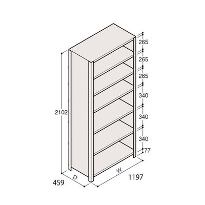 アズワン 軽量棚 ERR密閉型 H2100×W1200×D450 有効棚 6段 67-5247-23 1個（直送品）