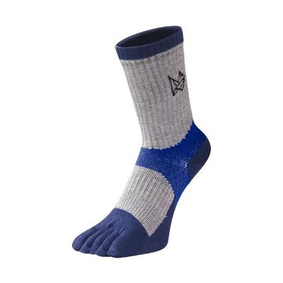 エビスニット メリノウールミドルソックス 5指タイプ ブルー 25~27cm TR-1426 1足 67-4573-54（直送品）