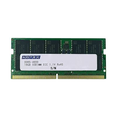 アドテック DDR5ー4800 SOーDIMM ECC 1Rx8 16GBx2枚 ADS4800N-E16GSBW 1個（直送品）