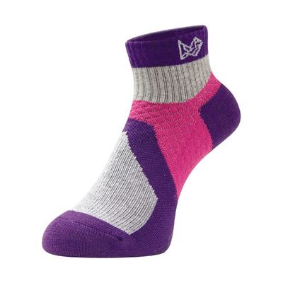 エビスニット 吸汗速乾メリノウール使用ショートソックス パープル 23~25cm TR-1417 1足 67-4573-11（直送品）