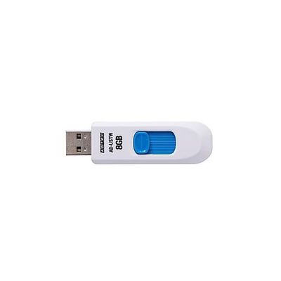 アドテック USBフラッシュメモリ USTW USB2.0 8GB ホワイト AD-USTW8G-U2 1個 67-7461-98（直送品）