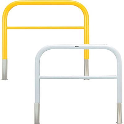 カネソウ 車止め アーチ型 横バー付 スチール製 焼付塗装 脱着式 蓋なし Yシリーズ YBW6L30-DO(W) 1本 321-6610（直送品）