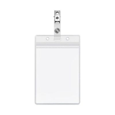 Trimate 名刺・IDカード用ソフトケース クリップ付き 縦型 10個セット TR-STP022-10 1セット(10個)（直送品）