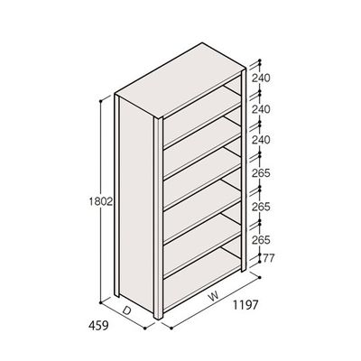アズワン 軽量棚 ERR密閉型 H1800×W1200×D450 有効棚 6段 67-5246-74 1個（直送品）
