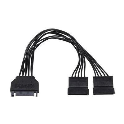 アイネックス シリアルATA用二股電源ケーブル 15cm ブラック S2-1501SAC-BK 1個 67-9266-55（直送品）
