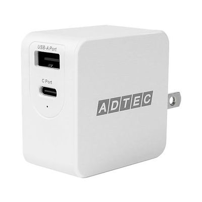 アドテック PD充電器/65W/AC/WH APD-A065AC-WH 1個 67-7462-36（直送品）