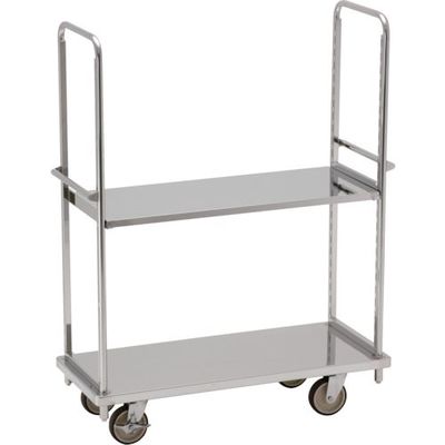 テックサス オールステンレス棚台車 1220×505 SUSφ150ウレタン車 板棚1段 TD-1250D-ST1 1台 427-5028（直送品）