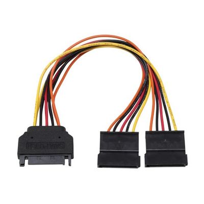 アイネックス シリアルATA用二股電源ケーブル 15cm S2-1501SAC 1個 67-9266-54（直送品）