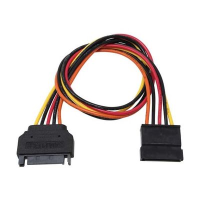 アイネックス シリアルATA用電源延長ケーブル 30cm SA-047SAB 1個 67-9266-60（直送品）