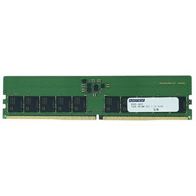アドテック DDR5ー4800 UDIMM ECC 2Rx8 32GB ADS4800D-E32GDB 1個 67-7463-39（直送品）