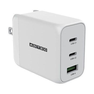 アドテック Power Delivery対応 GaN AC充電器 APD-V065AC2-WH 1個 67-7463-51（直送品）