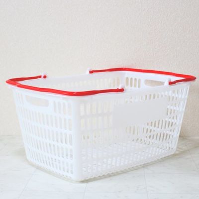 大和産業 買い物かご SLー20 ナチュラル把手レッド 10個セット SL-20-NRRE-10P 1セット(10個) 538-1912（直送品）