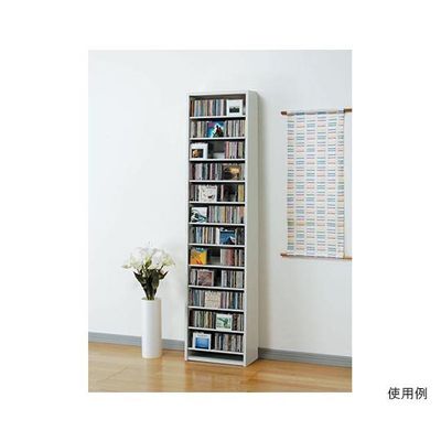 オークス CDストッカー 48.5×26.5×197.5cm ホワイト CS540-W 1個 62-9938-16（直送品）