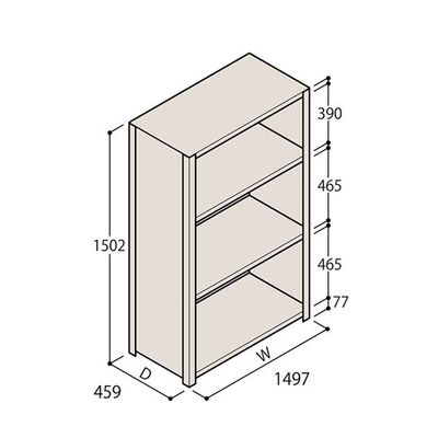 アズワン 軽量棚 ERR密閉型 H1500×W1500×D450 有効棚 3段 67-5246-05 1個（直送品）