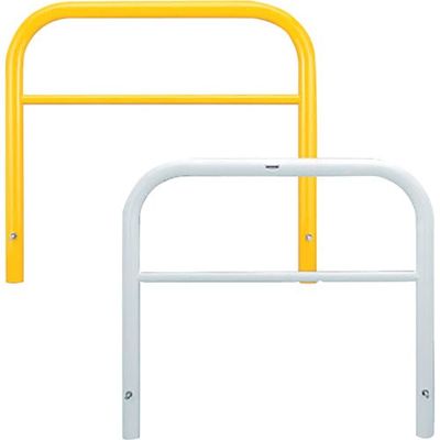 カネソウ 車止め アーチ型 横バー付 スチール製 焼付塗装 固定式 Yシリーズ YBW6H15-K(Y) 1本 321-6557（直送品）