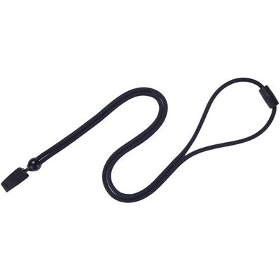 Trimate 名札クリップ付き丸紐ストラップ ブラック TR-STP018-BK 1個 67-4921-09（直送品）