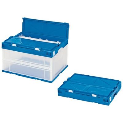 セキスイ エコタイプオリタタミコンテナ 50L フタ一体型 透明タイプ 1個 STSF5DB 66-0033-62（直送品）