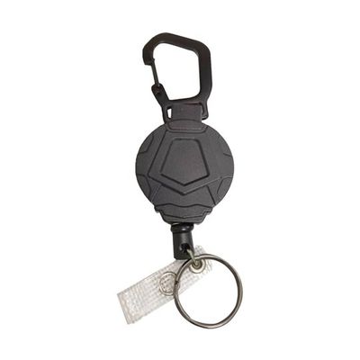 Trimate カラビナ付きリールストラップ ワイヤータイプ 丸型 TR-STP012-BK 1個 67-4921-01（直送品）