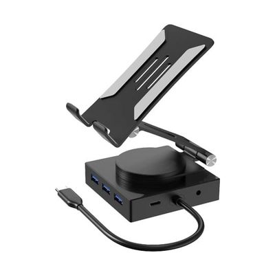 リーダーメディアテクノ 10in1 スタンド型 USB TypeーC ドッキングステーション L-CH10-S 1個 66-0022-97（直送品）