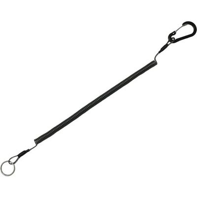 Trimate 落下防止ストラップ カラビナ+カールコード (ステンレスワイヤー入り) グレー 380mm TR-STP027-20 1個（直送品）