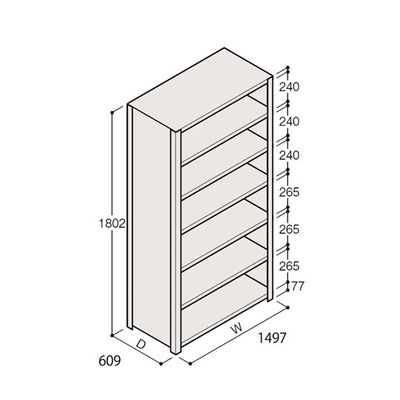 アズワン 軽量棚 ERR密閉型 H1800×W1500×D600 有効棚 6段 67-5246-78 1個（直送品）